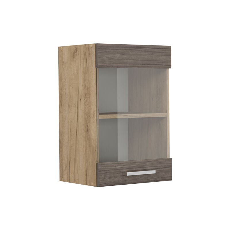 Vicco - Meuble de cuisine haut vitré R-Line, Gris noble, 40cm