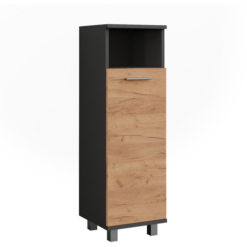 Vicco - Midischrank Ilias, Anthrazit/goldkraft Eiche, 30.2 X 190 Cm Mit 2 Türen
