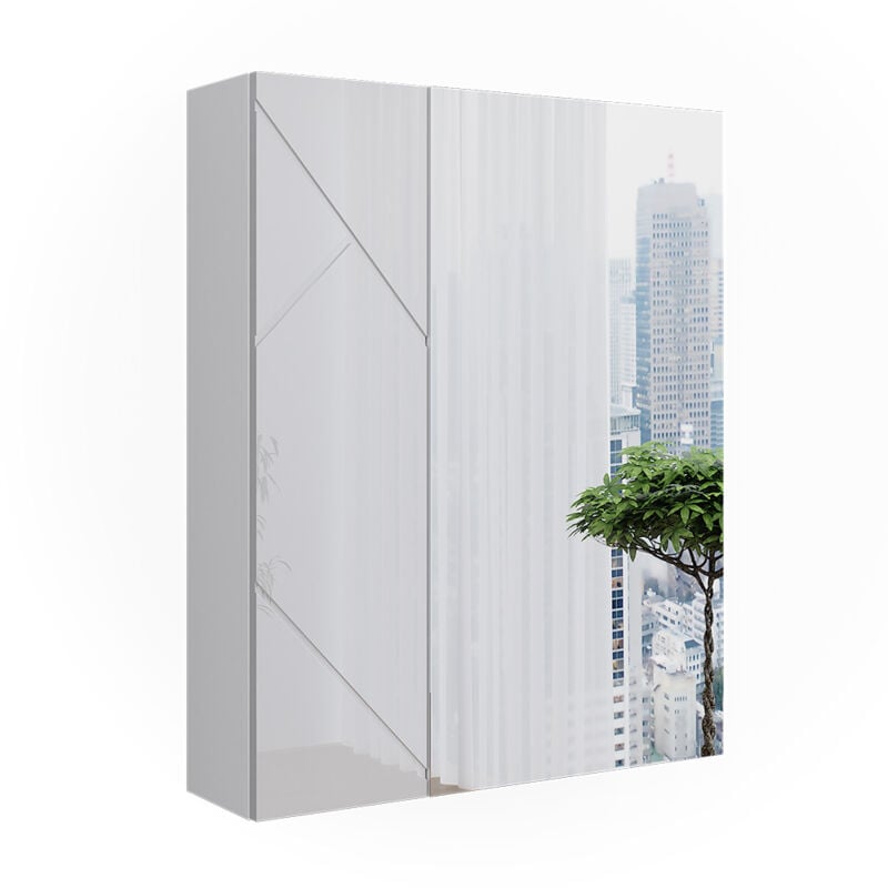 Vicco - Armoire de toilette Irma, Blanc Haute brillance, 60x75cm