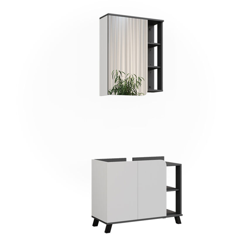 Vicco - Badmöbel-set Karen, Anthrazit/weiß, 2 Teile