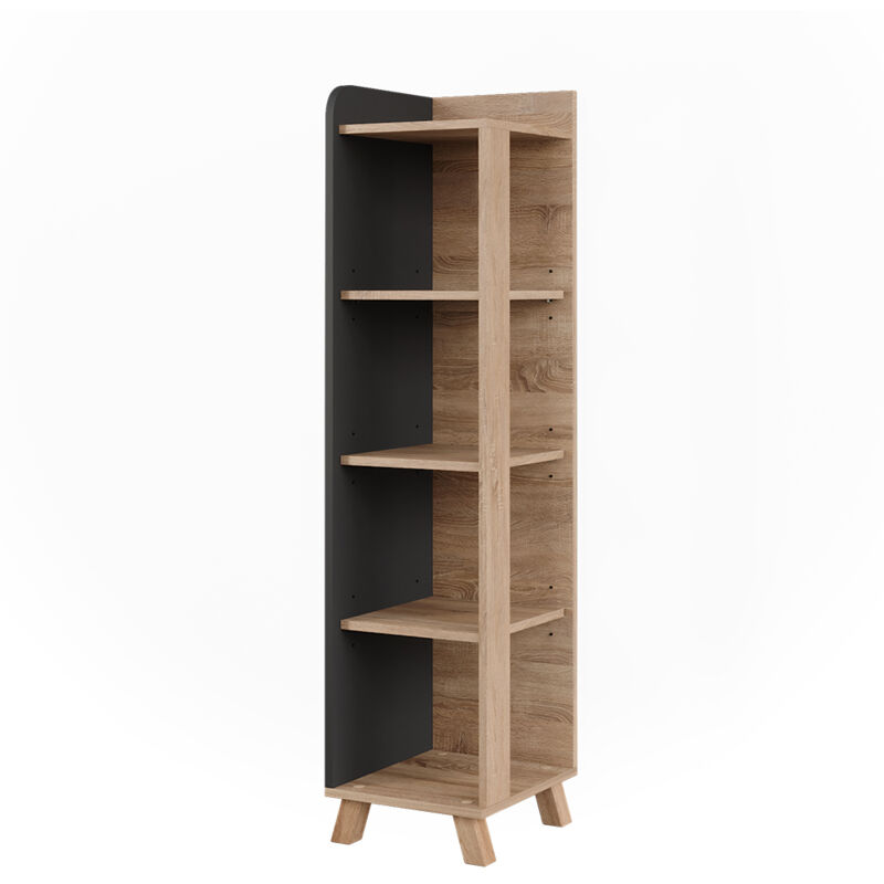 Vicco - Badregal Karen, Sonoma/anthrazit, 30 X 128 Cm Mit 4 Fächern