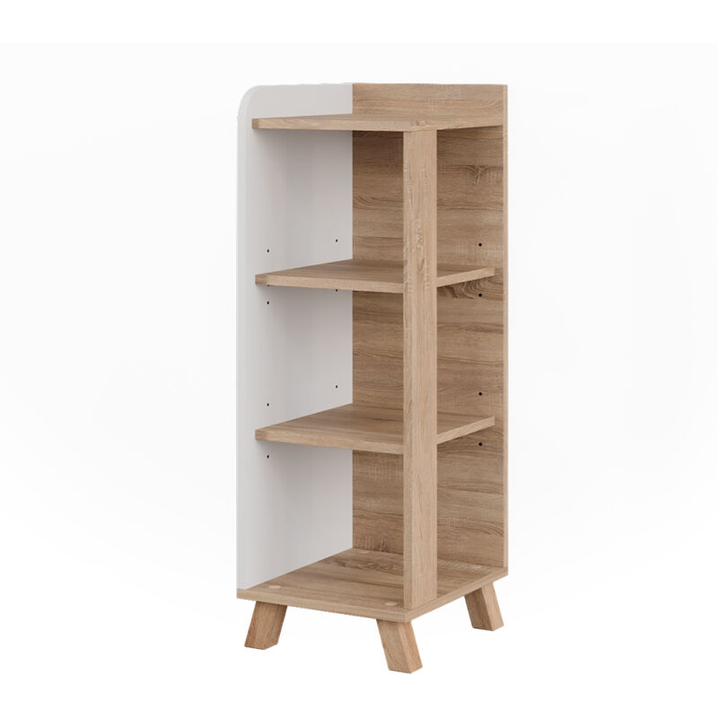 Vicco - tagère de salle de bain Karen, Sonoma/blanc, 30x90cm avec 4 étagères