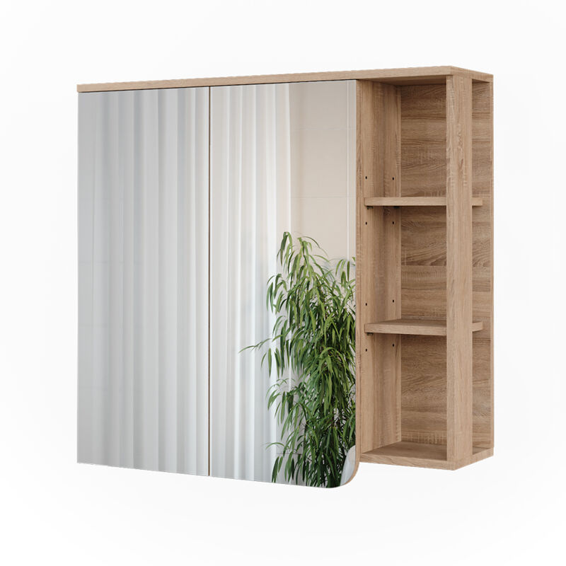 Vicco - Spiegelschrank Karen, Sonoma/anthrazit, 80 X 75 Cm