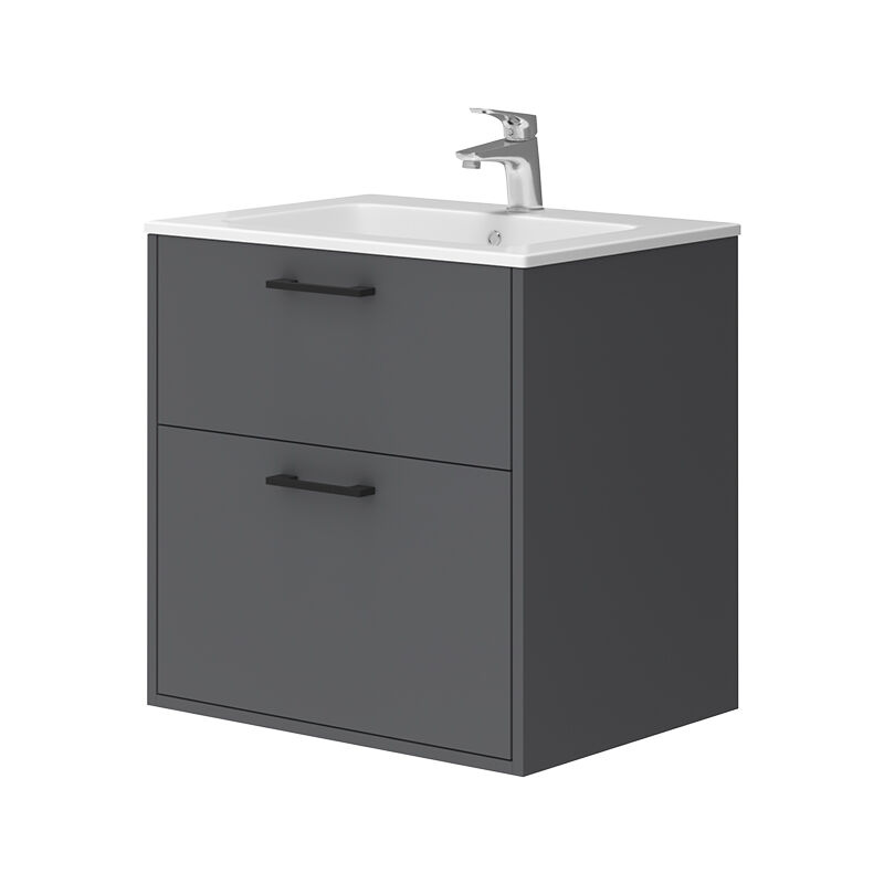 Vicco - Badmöbel-set Lanco, Anthrazit, 61 X 61.5 Cm Mit Waschbecken