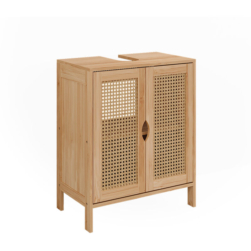 Vicco - Meuble vasque simple Liora, Bambou, 48x60cm