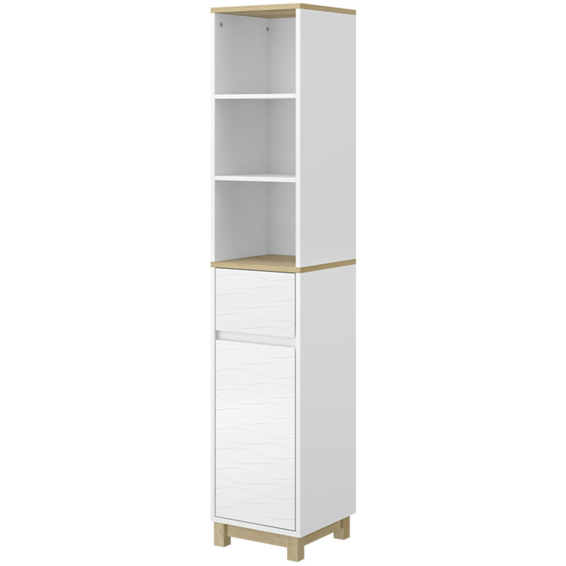 Vicco - Badezimmermöbel Livia, Weiß, 30 X 151 Cm Mit Schubladen