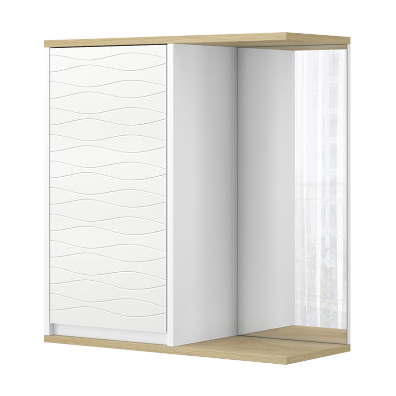 Vicco - Armoire de salle de bain miroir Livia, Blanc, 60x63cm avec miroir
