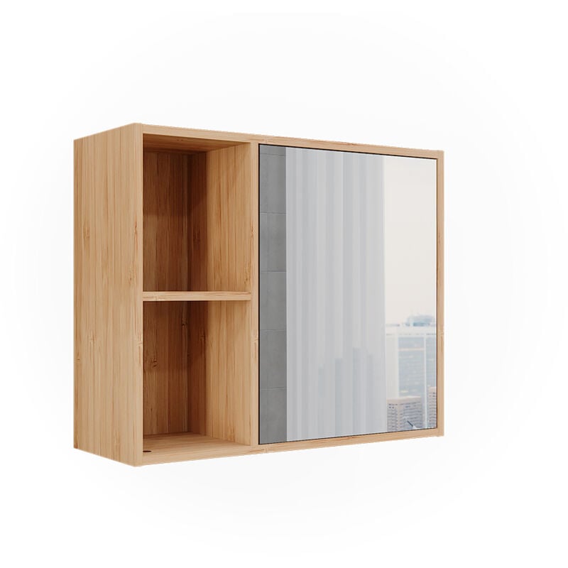 Vicco - Armoire de toilette Lucie, Bambou, 54x44.5cm avec miroir