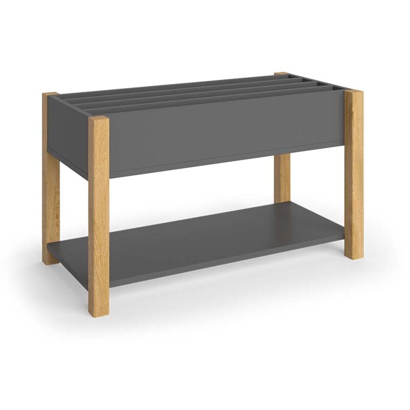 Vitalispa - Bibliothèque enfant Malia, gris/chêne, 80x46cm