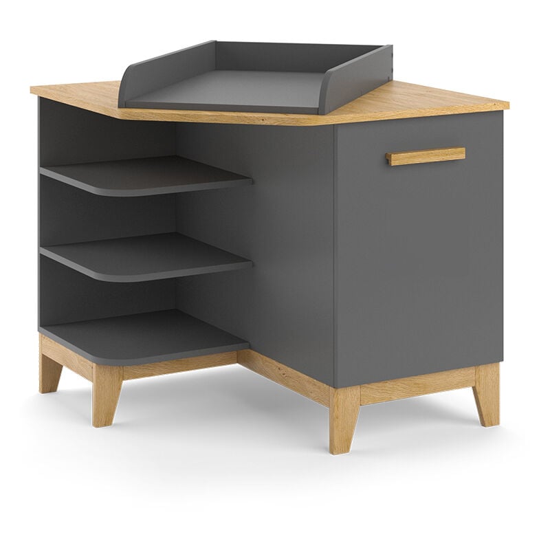 Commode à langer Malia, gris/chêne, 85x85.2cm avec porte Vitalispa