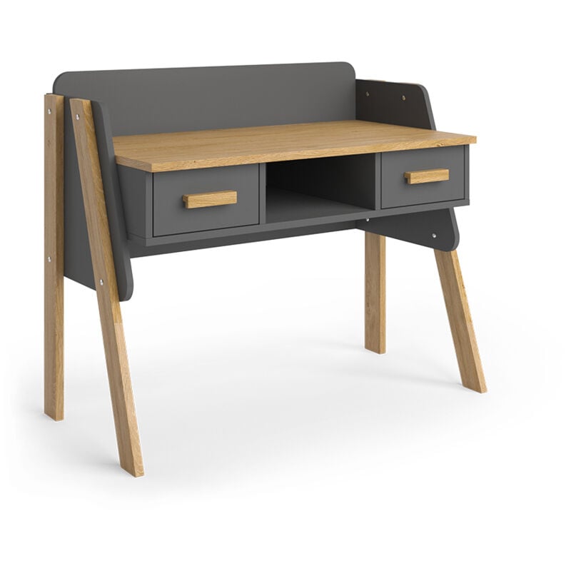 Vitalispa - Bureau Malia, gris/chêne, 97x51cm