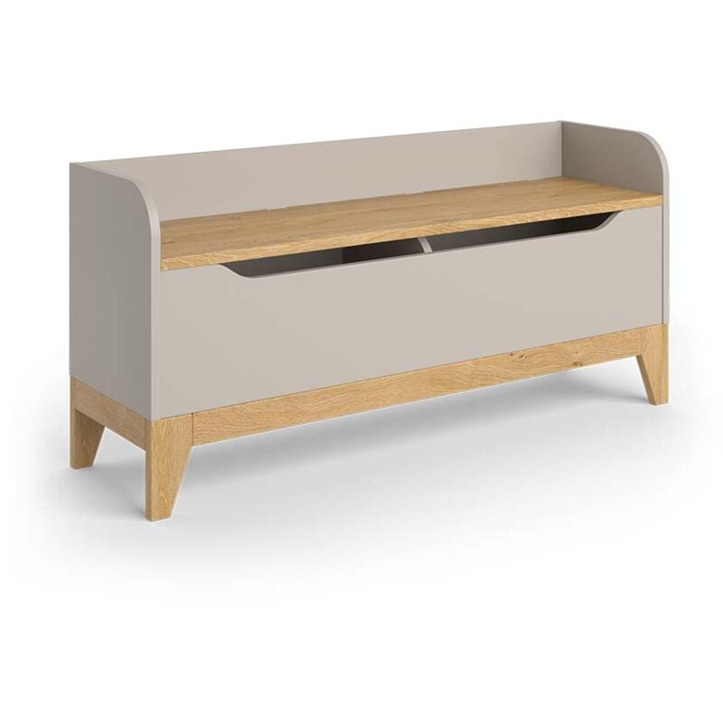 Coffre à jouets Malia, Chêne cachemire, 107.2x50cm avec banc Vitalispa