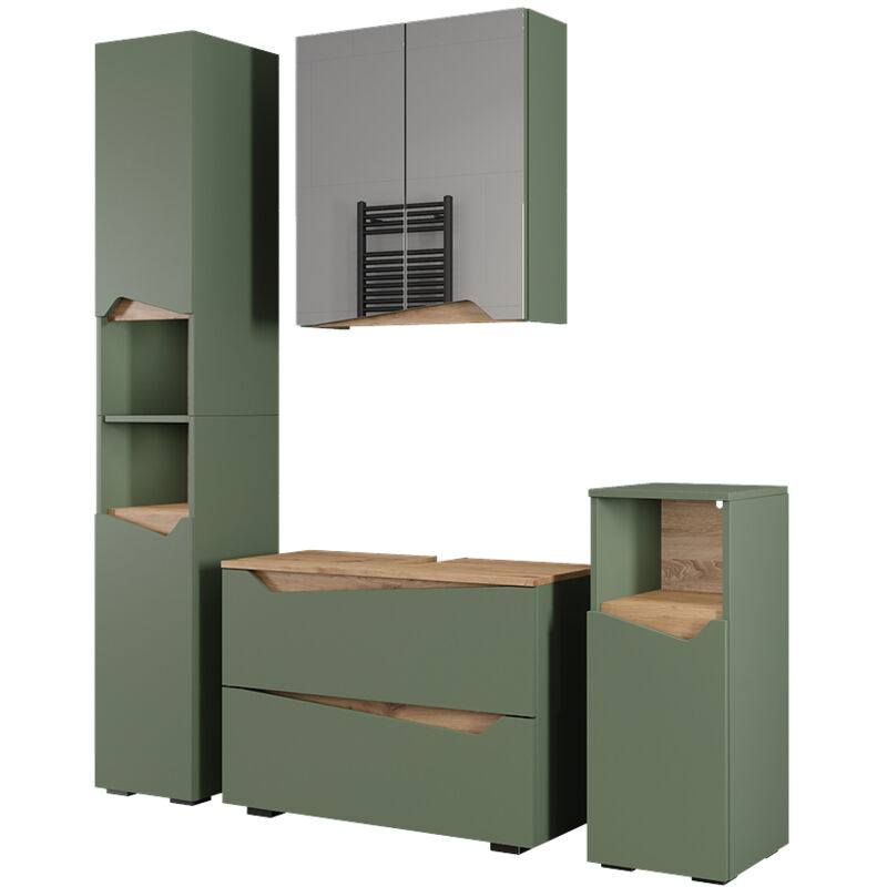 Badmöbel-set Marelle, Grün/artisan, 4 Teile, Vicco