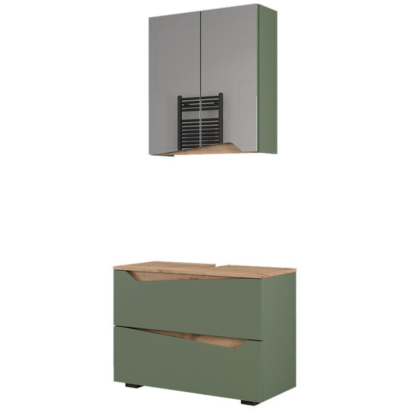 Badmöbel-set Marelle, Grün/artisan, 2 Teile, Vicco