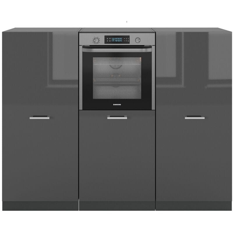 Vicco - Bloc cuisine R-Line, Anthracite brillant/anthracite, 180cm sans pt