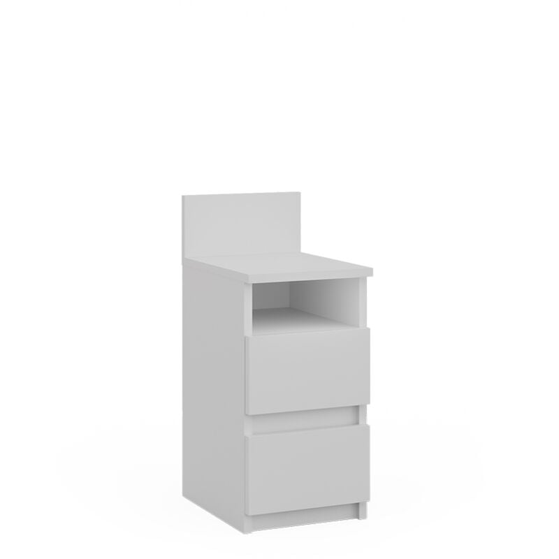 Vicco - Table de nuit Monty, Blanc, 25x59.1cm avec 2 tiroirs