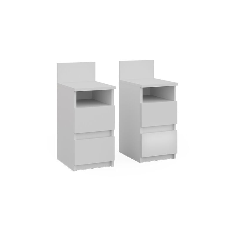 Table de chevet Monty, Blanc, 25x59.1cm Lot de 2, Vicco