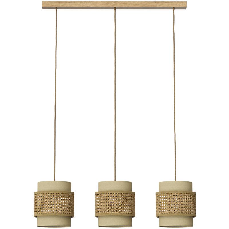 3er lampe à suspendre Morten, rotin/crème, 70x120cm, Vicco 3er lampe à suspendre Morten, rotin/crème, 70x120cm, Vicco