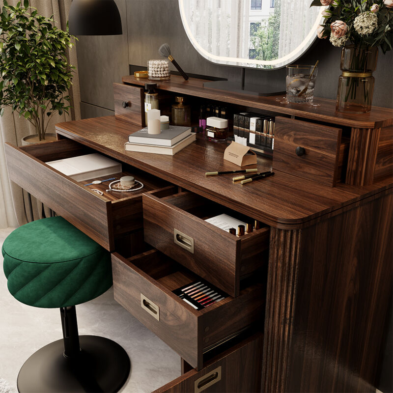 Vicco - Coiffeuse Neria, Chêne rustique, 120cm sans miroir
