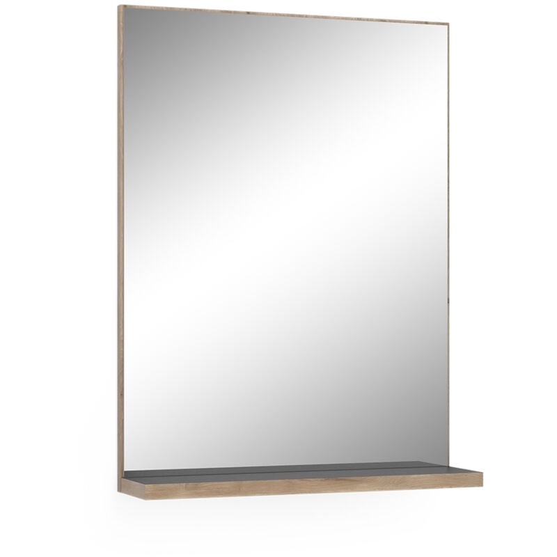 Vicco - Miroir de salle de bain Niko, Anthracite/Viking Oak, 60x80cm