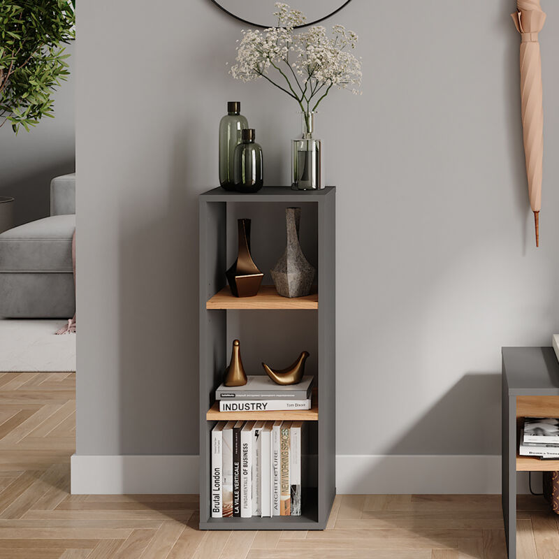 Vicco - Armoire à chaussures Orlando, Anthracite/chêne doré, 30x80.1cm