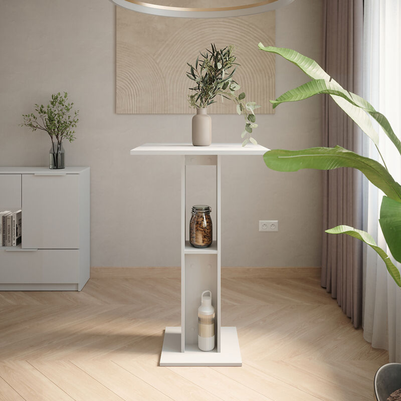 Table de bar Repose, Blanc, 65x65cm, Vicco