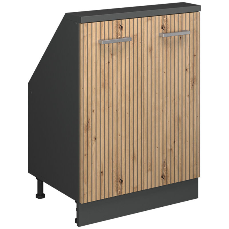 Dachschrägenschrank Rion, Artisan Eiche/anthrazit, Mit 2 Türen, Vicco