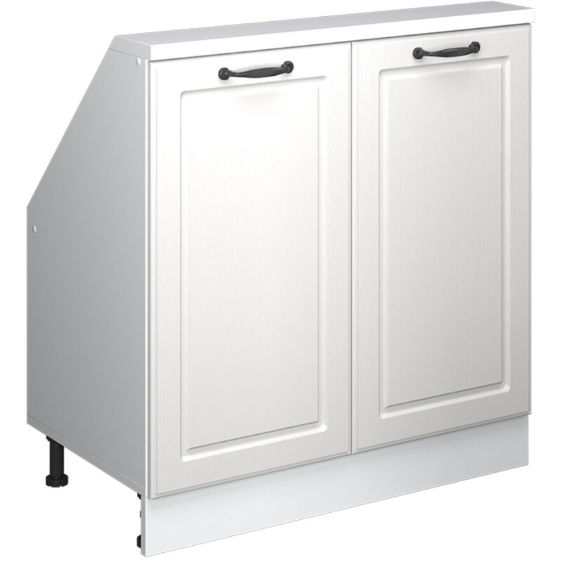 Armoire sous pente de toit Rion, Blanc/Blanc Campagne, avec 2 portes, Vicco
