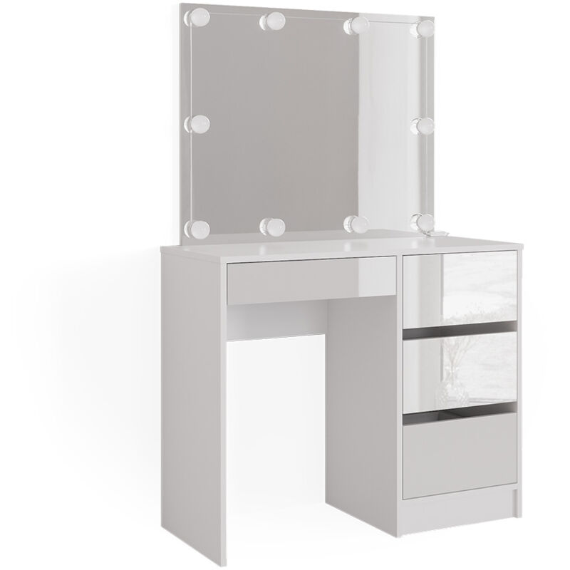 Coiffeuse Sherry, Blanc, 90 cm avec éclairage LED, Vicco