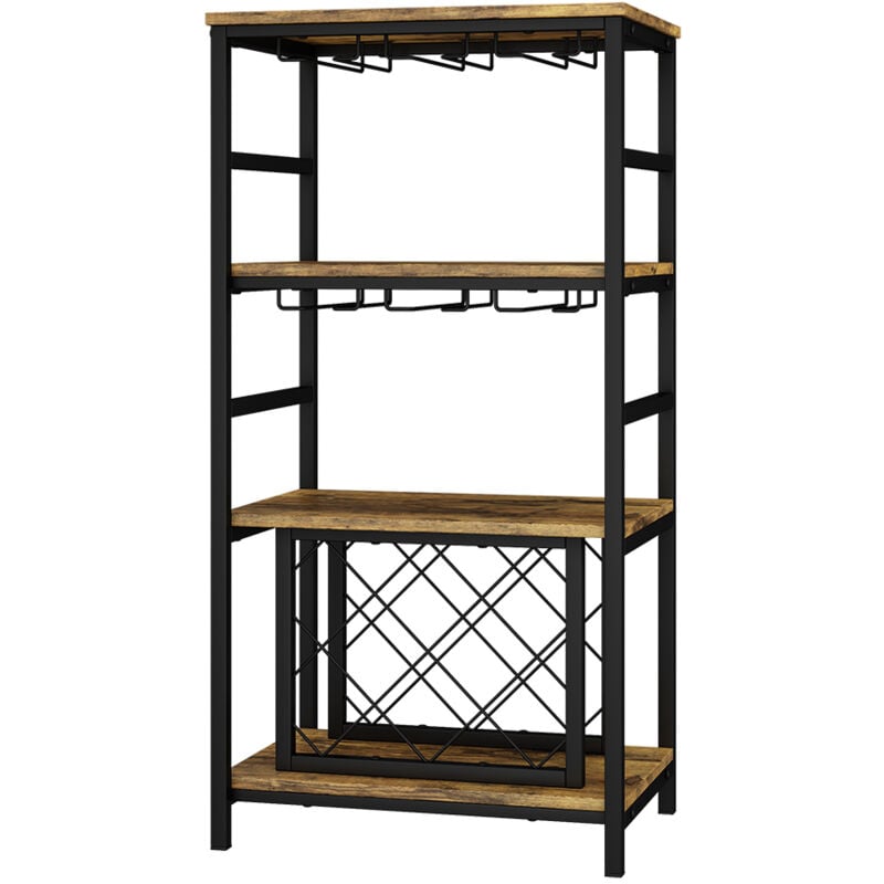 Vicco - casier à vin Vela, Chêne rustique, 50x100cm avec porte-verre