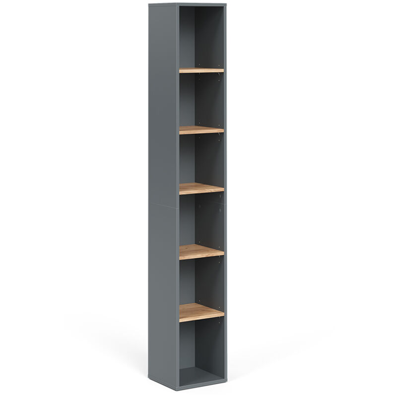 Vicco - Armoire haute Viktor, Anthracite/chêne doré, 30x188.6cm
