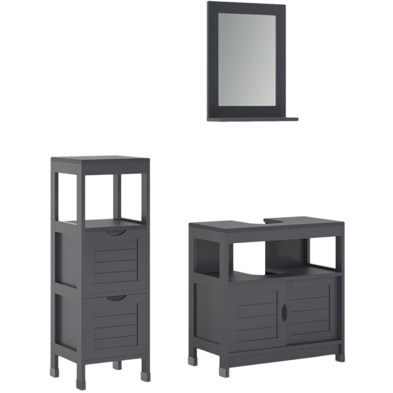 Badmöbel-set Vilda, Grau, 3 Teile, Vicco