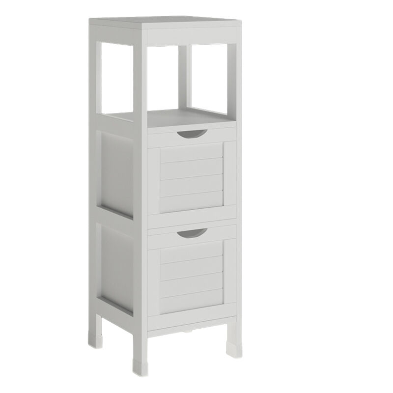 Midischrank Vilda, Weiß, 30 X 89 Cm Mit 2 Schubkästen, Vicco