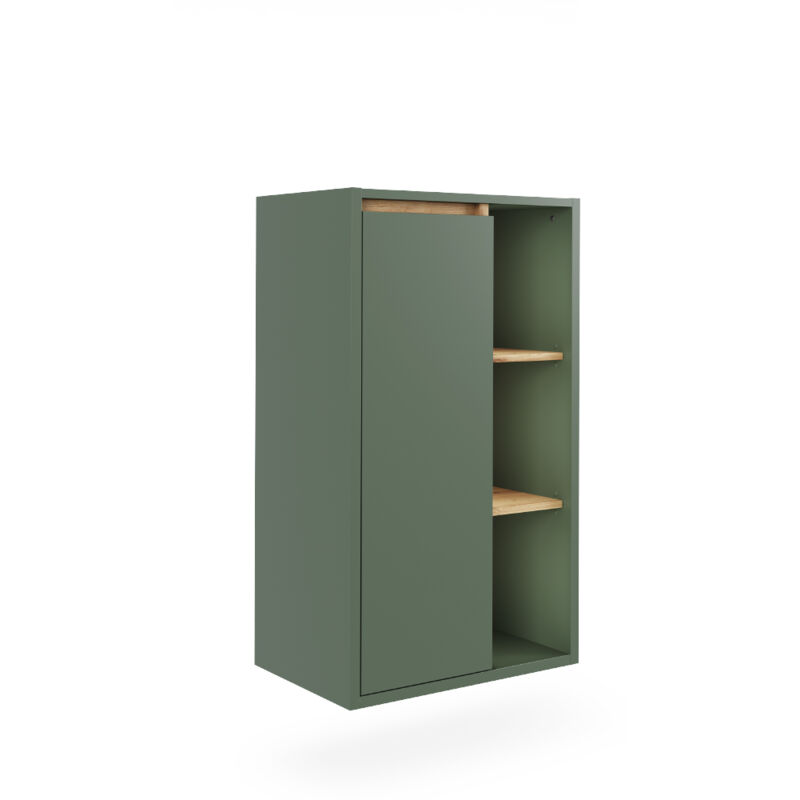 Vicco – Armoire murale de salle de bain 50x86cm – Vert/Artisan – Panneau de particules 16mm – 5 compartiments – Montage mural facile