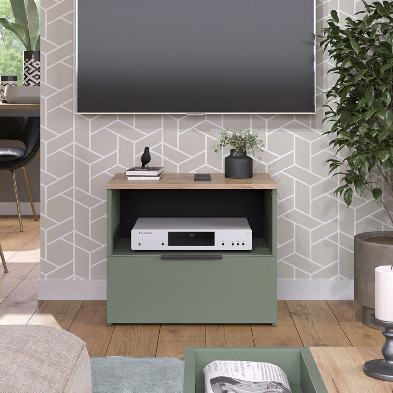 Meuble TV Wido, Vert, 60x50cm avec tiroir, Vicco