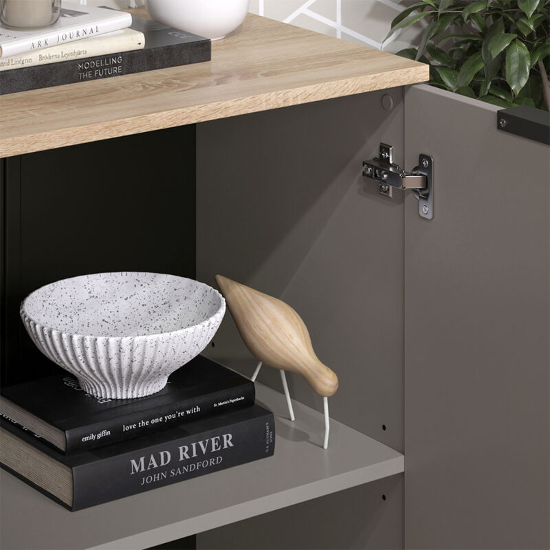 Kommode Wido, Greige, 50 X 80 Cm Mit Regal, Vicco
