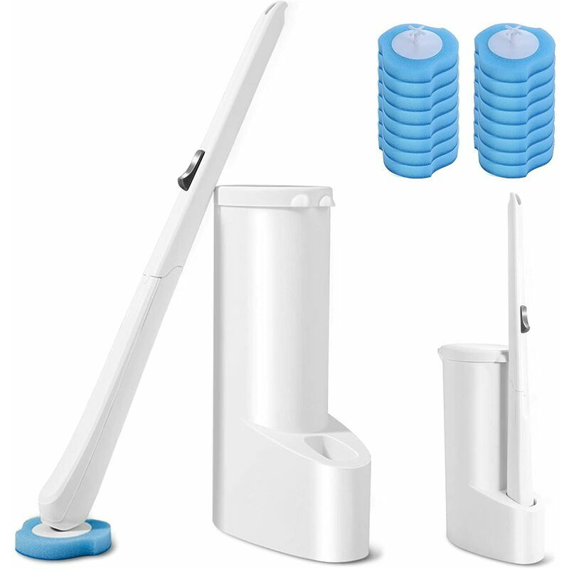 Ménage sans coin mort nettoyage et détartrage brosse de nettoyage jetable pour toilettes (set-16 têtes)