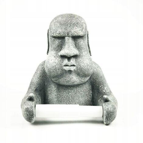 MOAI DE LAS ISLAS DE PASCUA, PORTARROLLOS HIGIÉNICO, CABEZA DE FIGURA, REGALO