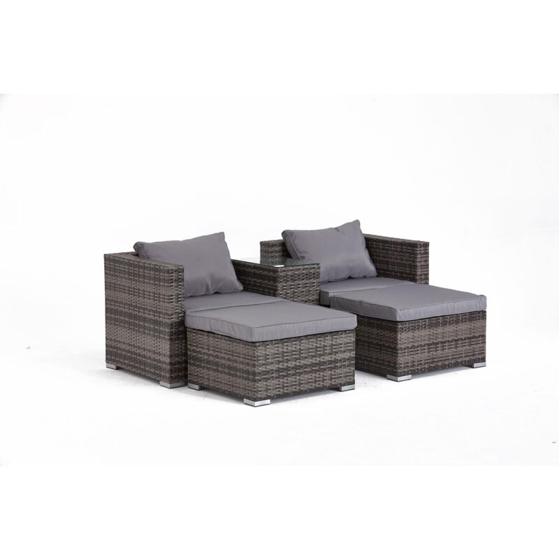 Moana, Salon jardin résine gris, 4 places