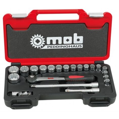 MOB - Coffret FUSION BOX medium 1/2" 21 pieces 12 pans cliquet rond