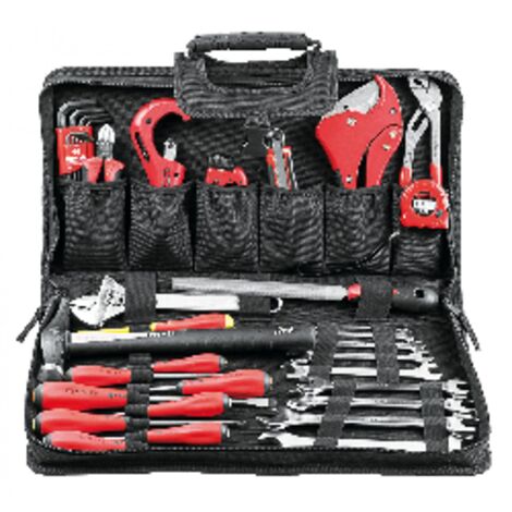 Mob Outillage – Sac à outils Fusion box textile 1200 D anti-déchirure – 32 emplacements – 26 élastiques pour clés et tournevis – 6 poches élastiquées