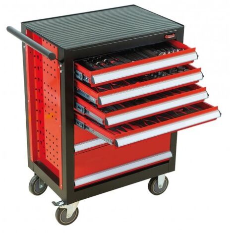 Mob Outillage – Servante d'atelier roulante 6 tiroirs – Capacité de charge 850 kg – Tiroirs avec condamnation centralisée – Accessoires inclus