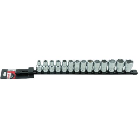 MOB - Rack de douilles 14 pieces à 6 pans 1/2" - taille 8 à 24mm - gamme cliquet de douille