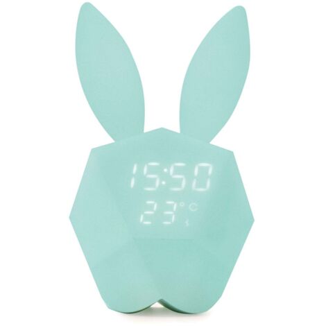 Mob reveil avec veilleuse lapin bleu clair