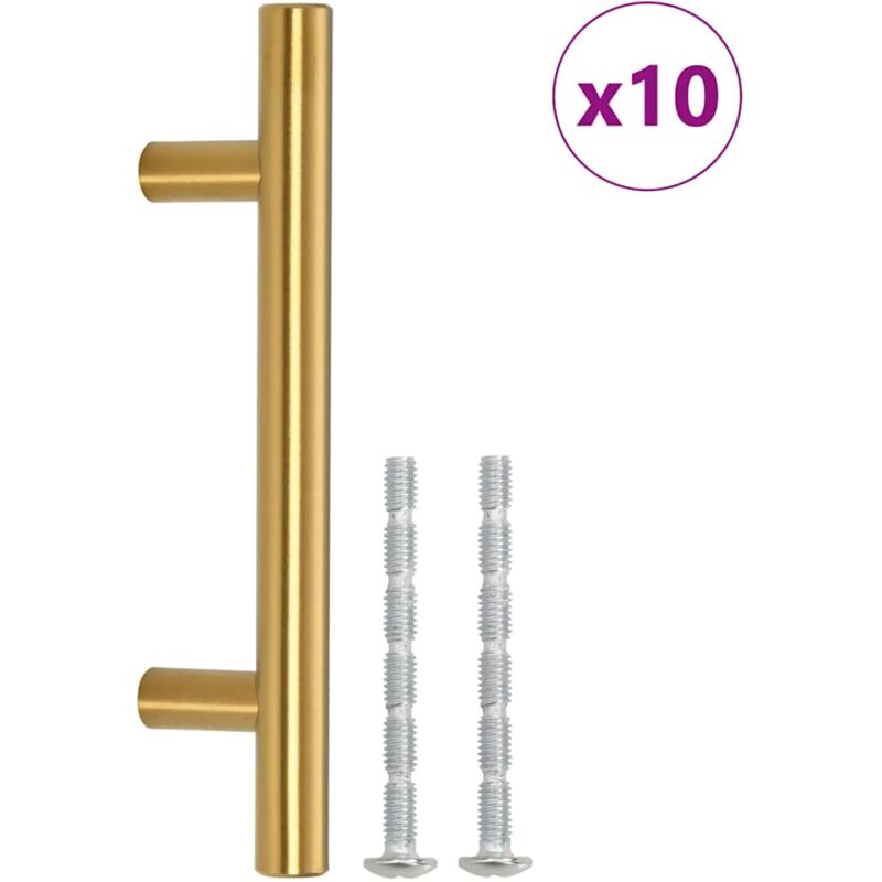 Möbelgriffe 10 Stk. Golden 64 Mm Edelstahl Vidaxl