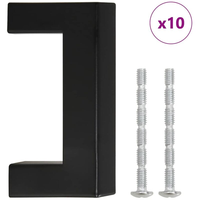Möbelgriffe 10 Stk. Schwarz 64 Mm Edelstahl Vidaxl