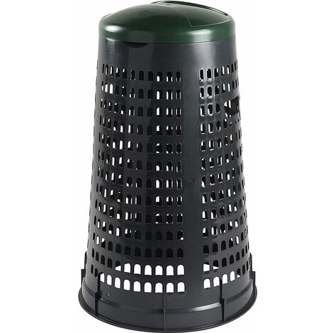 Mobil Plastic Trespolo bidone Portasacco 110 lt Spazzatura da rifiuti differenziati o da riordino Fondo Grigio Coperchio Verde