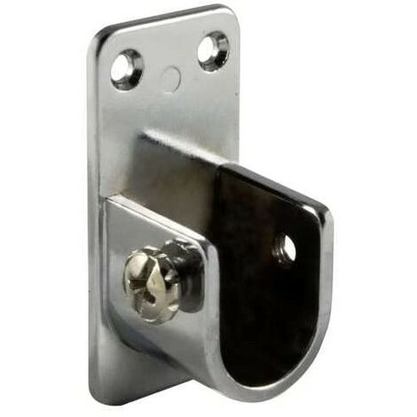 MOBILA - 2PZ SUPPORTI CROMATI LATERALI PER TUBO 30x15MM