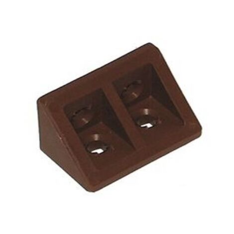 MOBILA - 8 GIUNZIONI ANGOLARI IN PLASTICA MARRONE CON  TAPPO 43X20X20MM