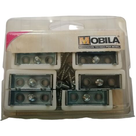MOBILA - 8 GIUNZIONI TRAPEZOIDALI IN PLASTICA E METALLO 4X2cm